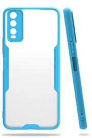 CepteToptan Vivo Y11S Kılıf Platin Silikon - Mavi - DROPX3454-9570