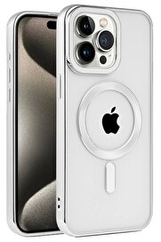CepteToptan iPhone 15 Pro Max Kılıf Kronos Magsafe Kapak - Gümüş - DROPX5795-4440