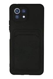 CepteToptan Xiaomi Mi 11 Kılıf Kelvin Kartvizitli Silikon - Siyah - DROPX5584-9292