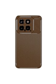 CepteToptan Xiaomi Mi 14T Kılıf Auto Focus Karbon Kapak - Kahverengi - DROPX8738-2316