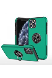 CepteToptan iPhone 11 Pro Max Kılıf Elit Yüzüklü Kapak - Yeşil - DROPX1270-2311