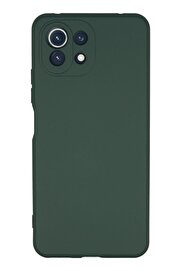 CepteToptan Xiaomi Mİ 11 Lite Kılıf Nano içi Kadife Silikon - Koyu Yeşil - DROPX4722-7521