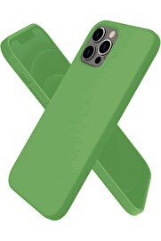 CepteToptan iPhone 12 Pro Max Kılıf First Silikon - Yeşil - DROPX8303-6809