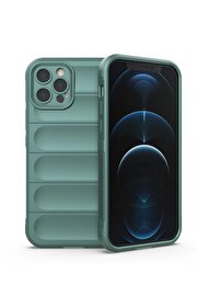CepteToptan iPhone 12 Pro Kılıf Optimum Silikon - Koyu Yeşil - DROPX9510-3613