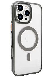 CepteToptan iPhone 16 Pro Gleam PC Sert Magsafe Kılıf - Titan Gri - DROPX4745-6327