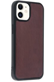 CepteToptan iPhone 11 Kılıf Aras Deri Kapak - Bordo - DROPX2430-1517