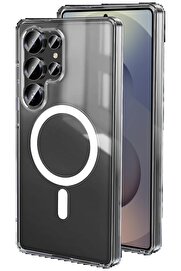 CepteToptan Samsung Galaxy S25 Ultra Kılıf Magneticsafe Şeffaf Silikon - Şeffaf - DROPX7216-5198