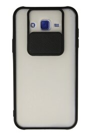 CepteToptan Samsung Galaxy J7 Kılıf Palm Buzlu Kamera Sürgülü Silikon - Siyah - DROPX9385-9085