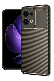 CepteToptan Oppo Reno 13 Pro Kılıf Auto Focus Karbon Kapak - Kahverengi - DROPX5841-1991