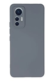 CepteToptan Xiaomi Mi 12 Lite Kılıf Nano içi Kadife Silikon - Gri - DROPX4679-3408