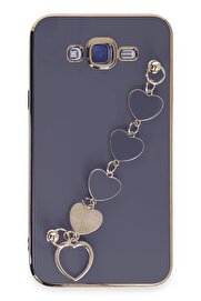 CepteToptan Samsung Galaxy J7 Kılıf Esila Silikon - Gri - DROPX5983-6483