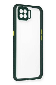 CepteToptan Oppo A73 Kılıf Miami Şeffaf Silikon - Koyu Yeşil - DROPX8072-9618