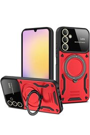 CepteToptan Samsung Galaxy A35 5G Kılıf Joy Lens Standlı Kapak - Kırmızı - DROPX2654-3143