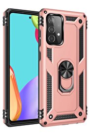 CepteToptan Samsung Galaxy A33 5G Kılıf Sofya Yüzüklü Silikon Kapak - Rose - DROPX1543-2751