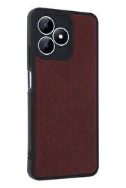 CepteToptan Realme Note 50 4G Kılıf Aras Deri Kapak - Bordo - DROPX3476-6783