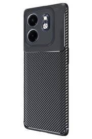 CepteToptan İnfinix Smart 9 Kılıf Auto Focus Karbon Kapak - Siyah - DROPX8789-3814
