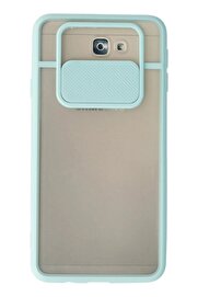 CepteToptan Samsung Galaxy J7 Prime Kılıf Palm Buzlu Kamera Sürgülü Silikon - Turkuaz - DROPX5227-9083