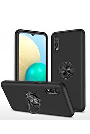 CepteToptan Samsung Galaxy A02 Kılıf Elit Yüzüklü Kapak - Siyah - DROPX5000-6907