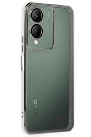 CepteToptan Vivo Y17S Kılıf Lensli Silikon - Gümüş - DROPX5836-5235