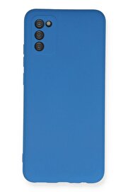CepteToptan Samsung Galaxy A03S Kılıf Nano içi Kadife Silikon - Mavi - DROPX7508-7717