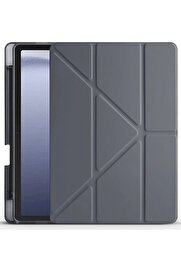 CepteToptan Xiaomi Redmi Pad Pro 12.1 Kılıf Kalemlikli Mars Tablet Kılıfı - Koyu Gri - DROPX4628-5067