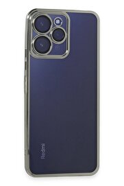 CepteToptan Xiaomi Redmi 12 Kılıf Lensli Silikon - Gümüş - DROPX2044-5587