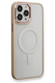 CepteToptan iPhone 13 Pro Kılıf Room Magneticsafe Silikon - Pudra - DROPX6891-6139