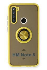 CepteToptan Xiaomi Redmi Note 8 Kılıf Montreal Yüzüklü Silikon Kapak - Sarı - DROPX1733-5178