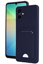 CepteToptan Samsung Galaxy A06 Kılıf Kelvin Kartvizitli Silikon - Lacivert - DROPX8631-6422