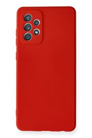 CepteToptan Samsung Galaxy A72 Kılıf Nano içi Kadife Silikon - Kırmızı - DROPX1281-5560