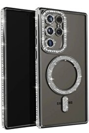CepteToptan Samsung Galaxy S25 Ultra Kılıf Joke Simli Magneticsafe Kılıf - Siyah - DROPX3583-1549