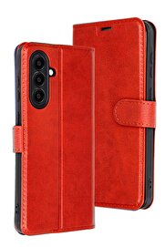 CepteToptan Samsung Galaxy A56 Kılıf Trend S Plus Kapaklı Kılıf - Kırmızı - DROPX7221-7414