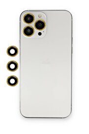 CepteToptan iPhone 12 Pro Shine Kamera Lens - Gold - DROPX7875-9005