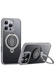 CepteToptan iPhone 16 Pro Avatar 360 Dönen Magsafe Kapak - Titan Gri - DROPX6703-7484