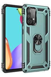 CepteToptan Samsung Galaxy A33 5G Kılıf Sofya Yüzüklü Silikon Kapak - Yeşil - DROPX4834-8676