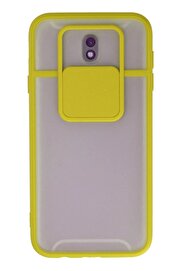 CepteToptan Samsung Galaxy J7 Pro / J730 Kılıf Palm Buzlu Kamera Sürgülü Silikon - Sar? - DROPX8104-5195