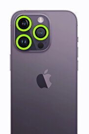 CepteToptan iPhone 12 Pro Neon Fosforlu Kamera Lens - Yeşil - DROPX2441-8281
