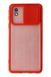 CepteToptan Samsung Galaxy A01 Core Kılıf Palm Buzlu Kamera Sürgülü Silikon - Kırmız? - DROPX8056-5393