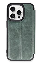 CepteToptan iPhone 14 Pro Max Kılıf Flip Cover - Koyu Yeşil - DROPX9371-6434