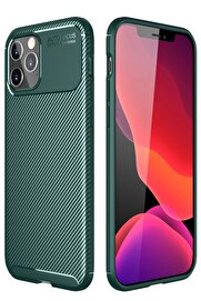 CepteToptan iPhone 11 Pro Kılıf Auto Focus Karbon Kapak - Yeşil - DROPX6532-2065