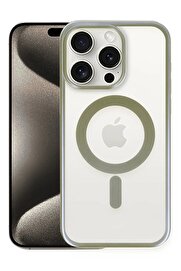CepteToptan iPhone 15 Pro Kılıf Erozi Magsafe Kapak - Gri - DROPX8242-1990