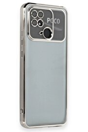 CepteToptan Xiaomi Redmi 10C Kılıf Lensli Silikon - Gümüş - DROPX9664-8145
