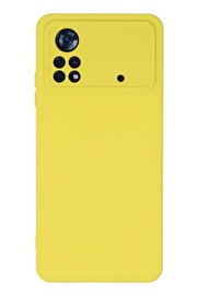 CepteToptan Xiaomi Poco X4 Pro 5G Kılıf Nano içi Kadife Silikon - Sarı - DROPX3360-6250