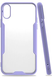 CepteToptan iPhone X Kılıf Platin Silikon - Lila - DROPX3225-2319