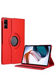 CepteToptan Xiaomi Redmi Pad SE 4G Kılıf 360 Tablet Deri Kılıf - Kırmızı - DROPX1337-2322