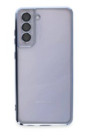 CepteToptan Samsung Galaxy S21 FE Kılıf Lensli Silikon - Açık Mavi - DROPX7742-9420