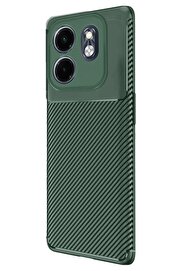 CepteToptan İnfinix Smart 9 Kılıf Auto Focus Karbon Kapak - Koyu Yeşil - DROPX5982-4903