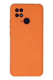 CepteToptan Xiaomi Redmi 10C Kılıf Nano içi Kadife Silikon - Turuncu - DROPX9076-1037