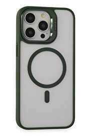 CepteToptan iPhone 15 Pro Max Kılıf Roblox Lens Magsafe Standlı Kapak - Koyu Yeşil - DROPX6556-9440