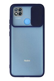 CepteToptan Xiaomi Redmi 9C Kılıf Palm Buzlu Kamera Sürgülü Silikon - Lacivert - DROPX7666-5733